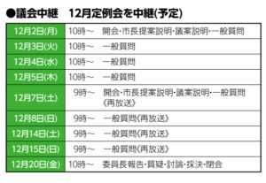 議会中継 １２月定例会